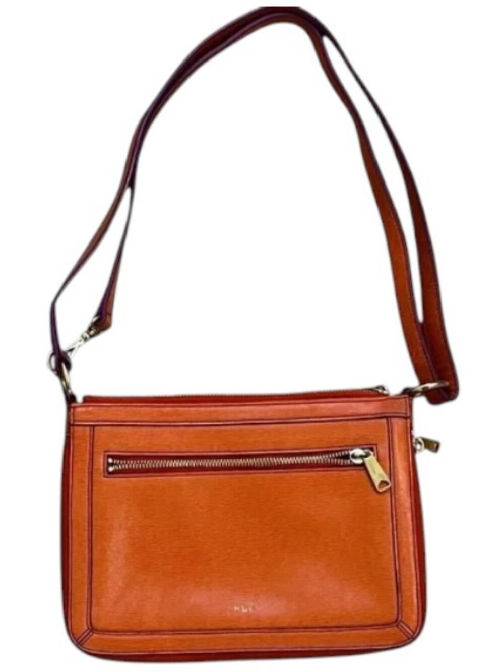 Lauren Ralph Lauren leather crossbody bag orange women's